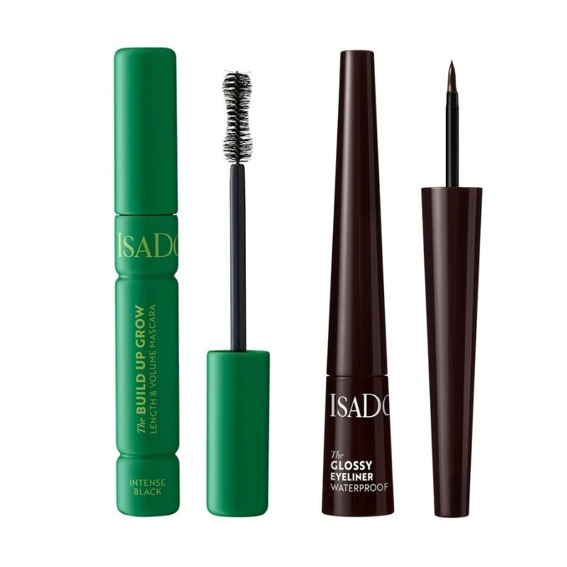 Сет Изящен грим Isadora Спирала Intense Black The Build Up Grow § Водоустойчива очна линия Glossy Eyeliner