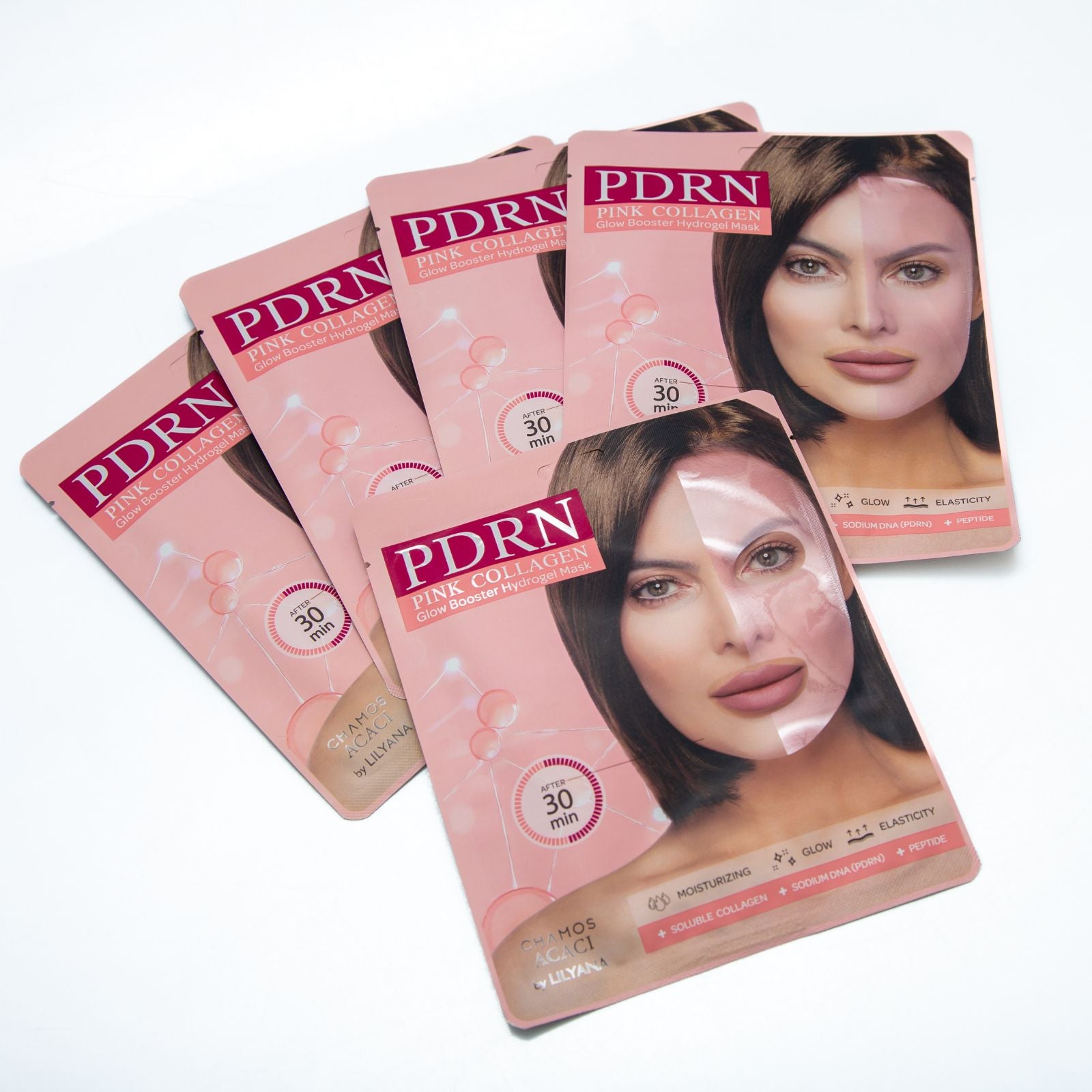 Сет от 5 броя PDRN Озаряващ Бустер - Маска Chamos ACACI by Lilyana + ПОДАРЪК