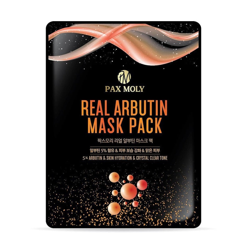 Изсветляваща шийт маска за лице с арбутин PAX MOLY Real Arbutin Mask Pack