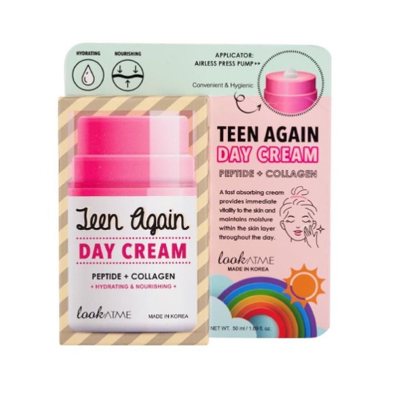 Хидратиращ дневен крем с пептиди и колаген lookATME Teen Again Day Cream With Peptide + Collagen