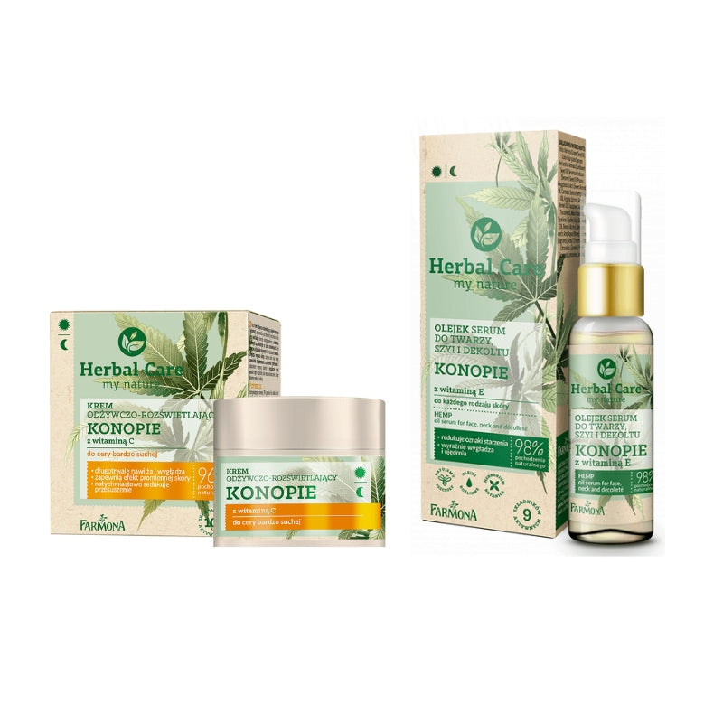 Сет Подхранваща и озаряваща грижа за лице с Канабис Farmona Herbal Care