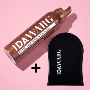 Автобронзиращ Сет за тяло IDA WARG Instant Self-Tanning Mousse Extra Dark & Applicator Mitt