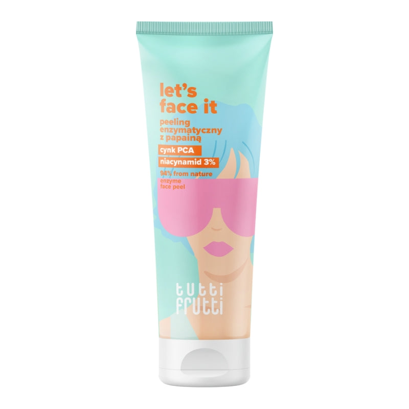 Ниацинамид 3% ензимен пилинг за лице с папаин + Detox Shot Mg Farmona Tutti Frutti Let's Face it