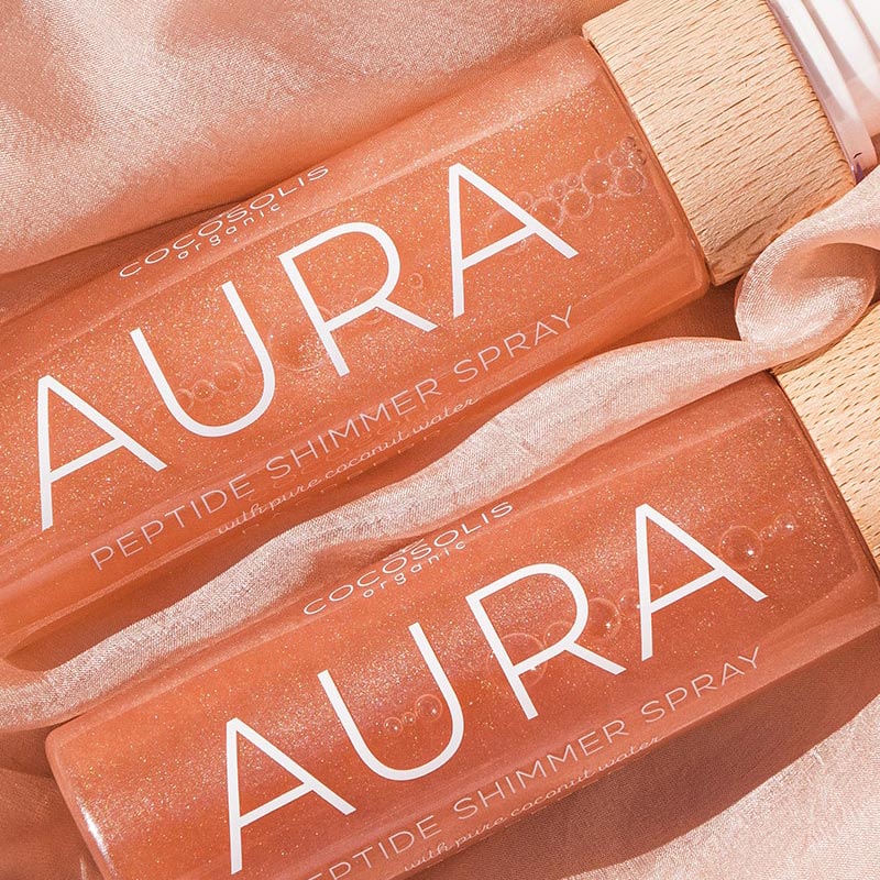 Блестящ спрей с пептиди COCOSOLIS AURA Peptide Shimmer Spray