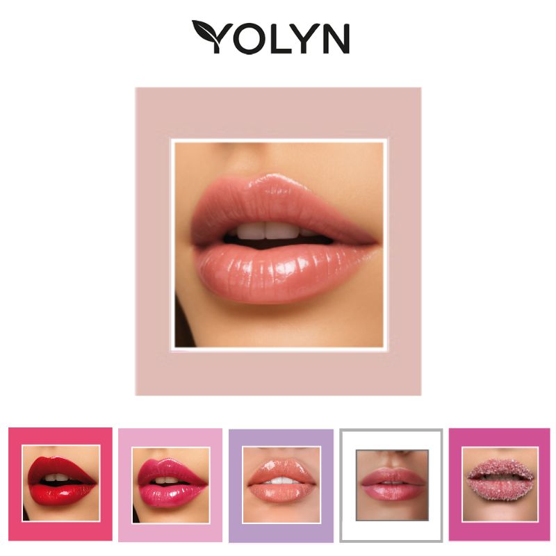 Nude Огледален гланц-бустер за устни YOLYN LAB Shiny Lip Booster