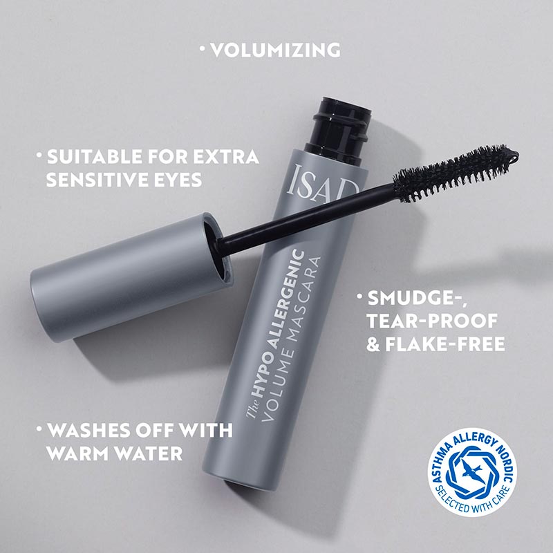 Спирала за чувствителни очи с ефект обем IsaDora Black The Hypo Allergenic Volume Mascara