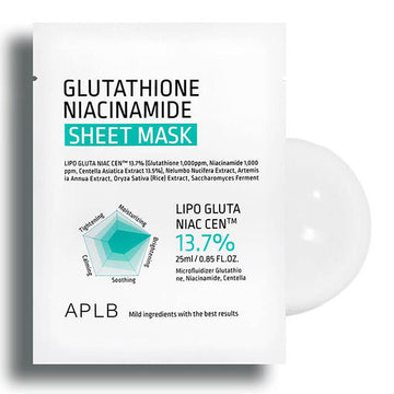Шийт маска за лице с глутатион и ниацинамид APLB Glutathione Niacinamide Sheet Mask