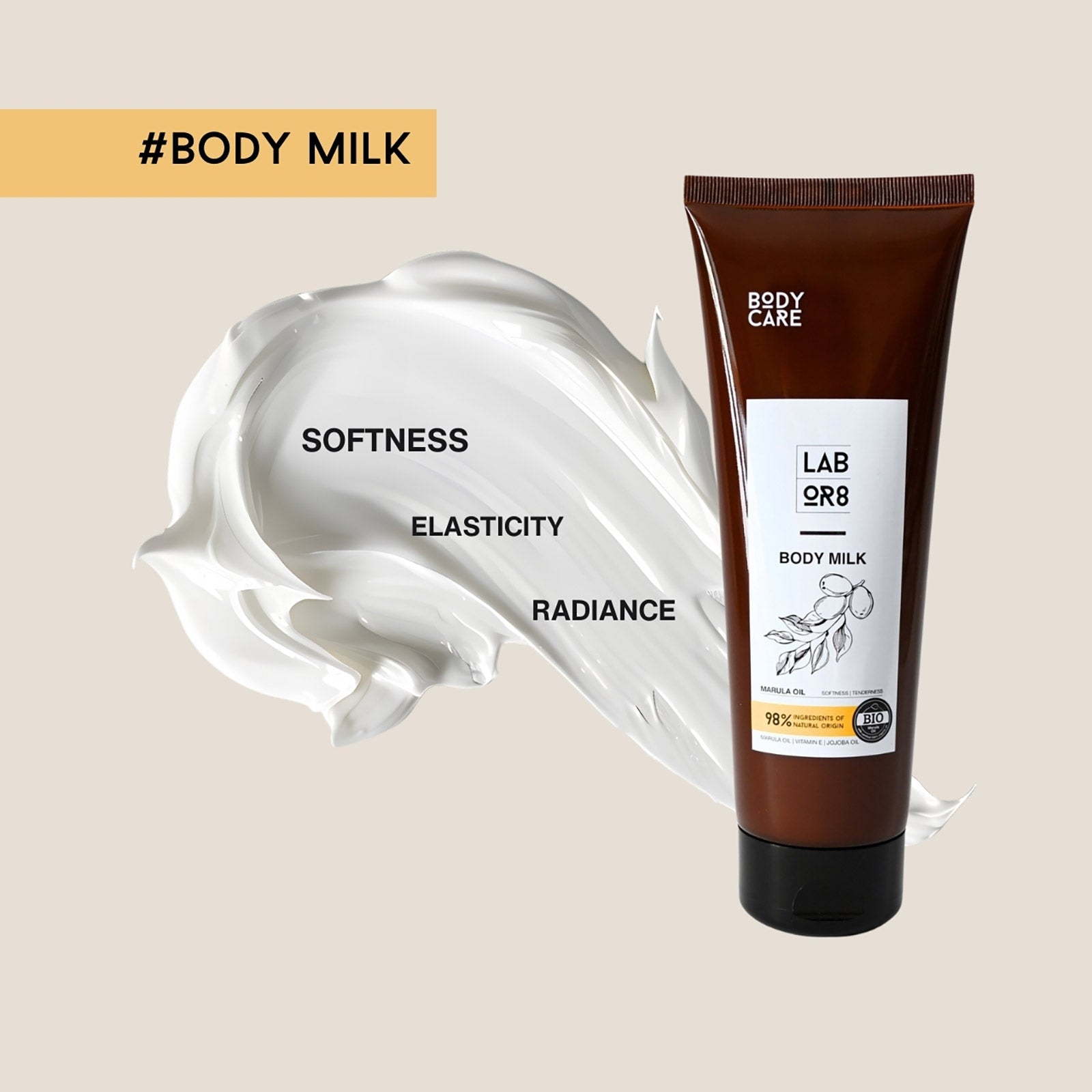 Интензивно хидратиращо мляко за тяло с масло от Марула Labor8 Marula Oil Body Milk