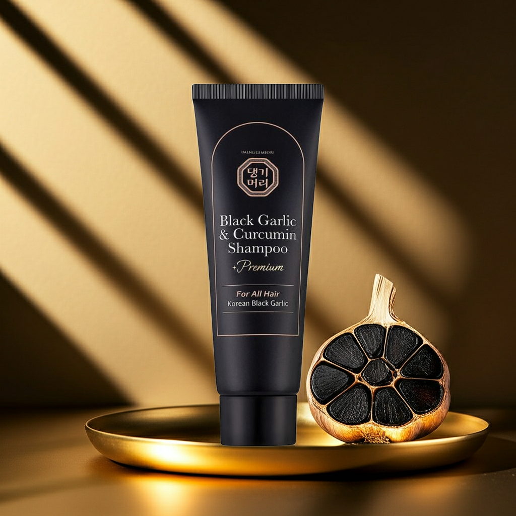 Премиум анти-ейдж шампоан против косопад с Черен чесън и куркумин Doori Black Garlic and Curcumin Shampoo Special Size