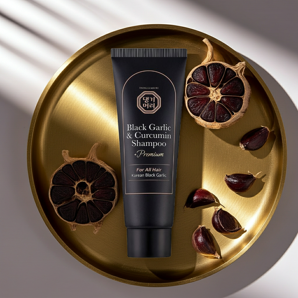 Премиум анти-ейдж шампоан против косопад с Черен чесън и куркумин Doori Black Garlic and Curcumin Shampoo Special Size