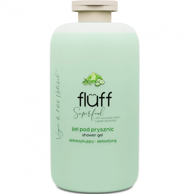 Детоксикиращ душ гел с аромат на краставица и зелен чай FLUFF Detoxifying Shower Gel