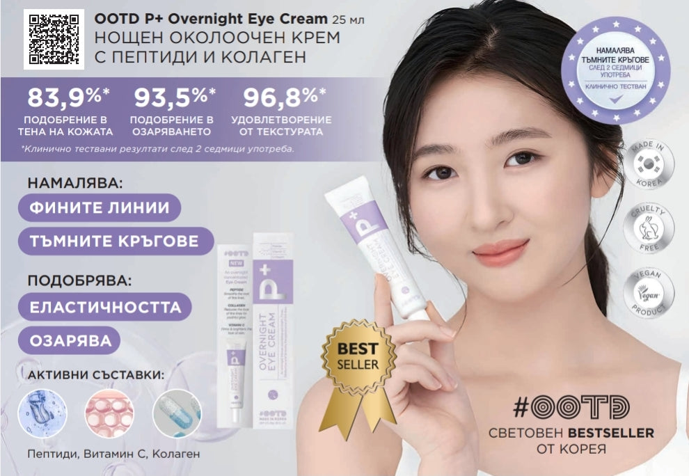 Нощен околоочен крем с Пептиди и Колаген OOTD Overnight Eye Cream P+