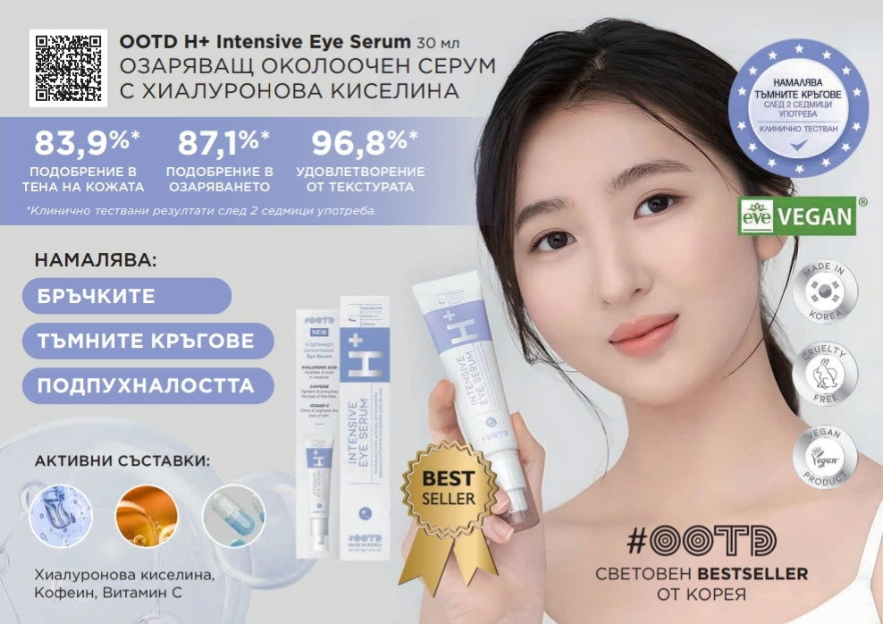 Озаряващ околоочен серум с Хиалуронова киселина OOTD Intensive Eye Serum H+