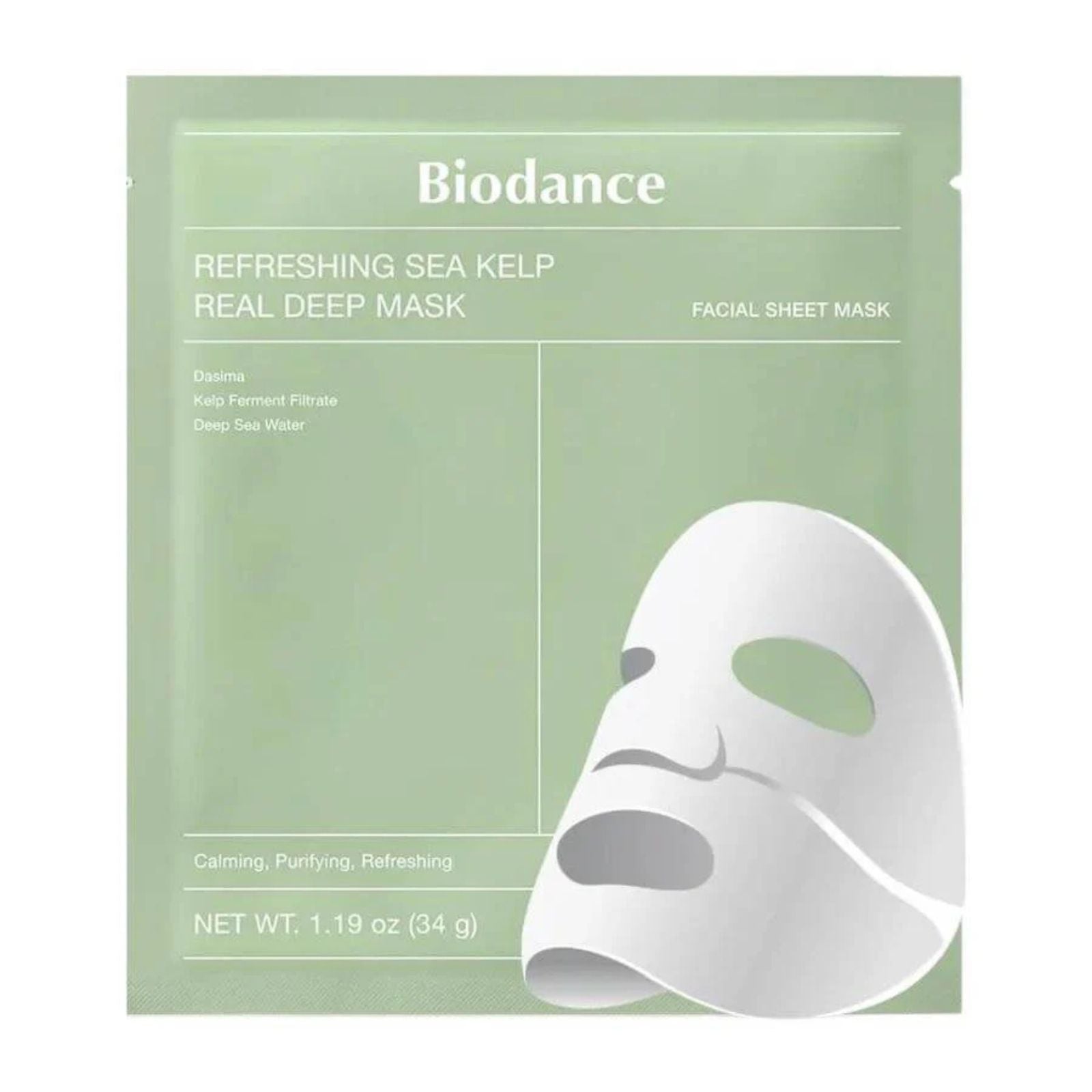 Освежаваща дълбоко хидратираща маска с морски водорасли Biodance Refreshing Sea Kelp Real Deep Mask