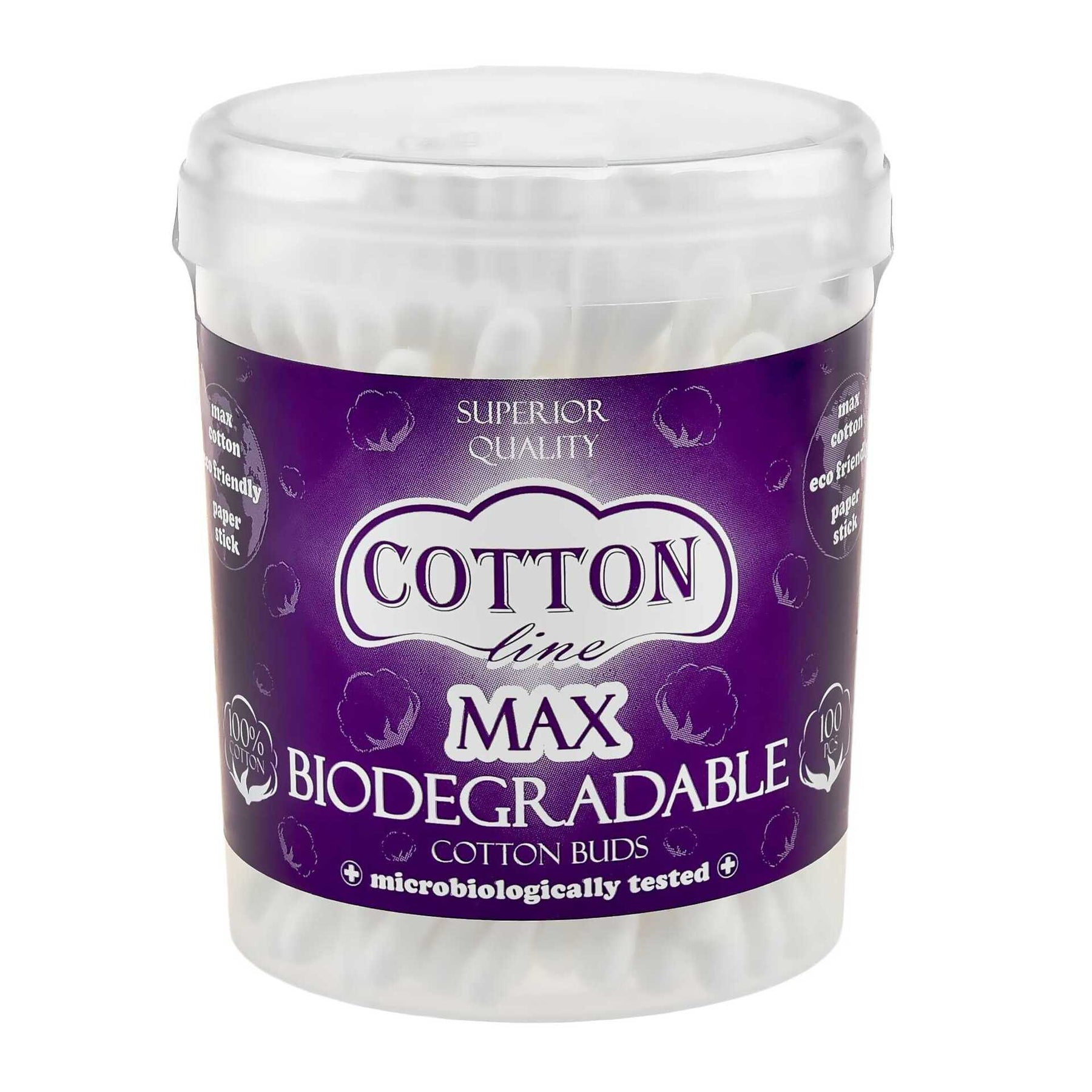 Биоразградими хартиени клечки за уши Cotton Line MAX