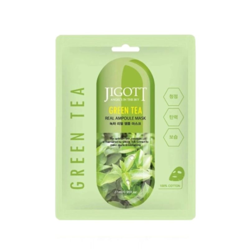 Ампулна маска за лице със зелен чай JIGOTT