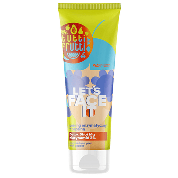 Ниацинамид 3% ензимен пилинг за лице с папаин + Detox Shot Mg Farmona Tutti Frutti Let's Face it