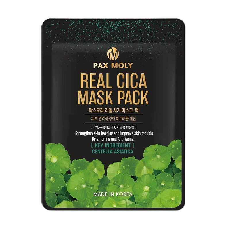 Шийт маска за лице с азиатска центела PAX MOLY Real Cica Mask Pack
