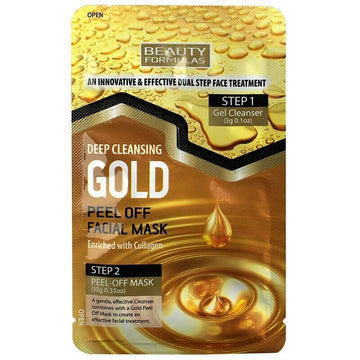 Почистваща маска за лице в 2 стъпки Beauty Formulas Gold Peel Off Facial Mask