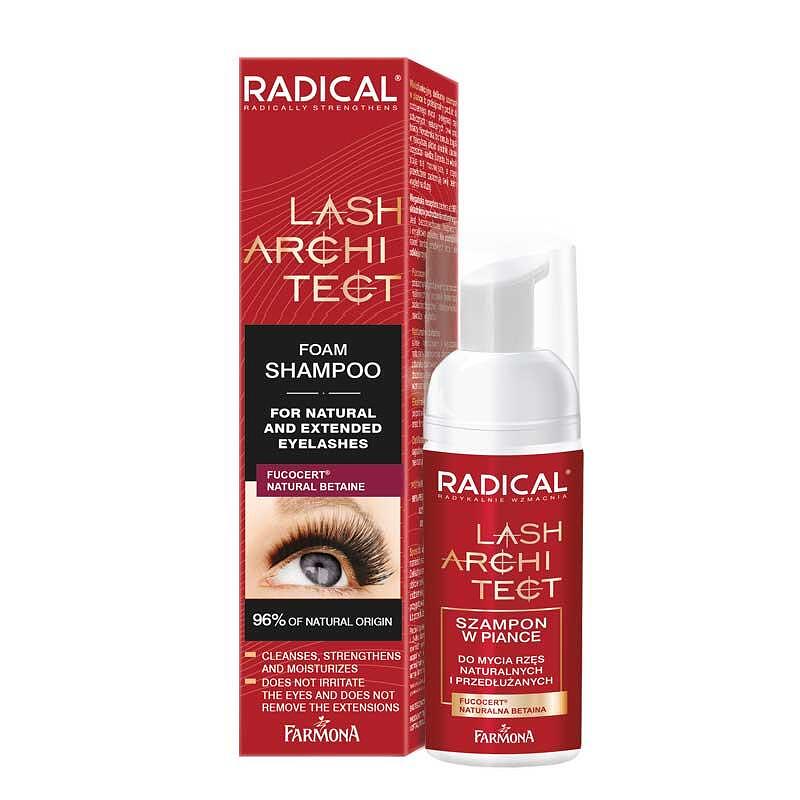 Шампоан-пяна за почистване на изкуствени мигли Farmona Radical Lash Architect Foam Shampoo