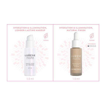 Серум-флуид и Озаряваща основа за грим Lumene Invisible Illumination Instant Glow