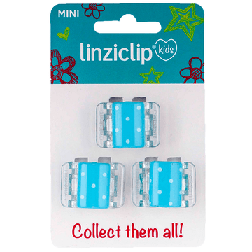 Щипка за коса Тюркоаз Ретро точки Linziclip MINI