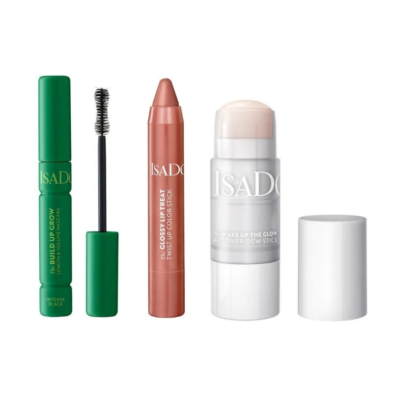 Сет Изящен грим Isadora Intense Black The Build Up Grow § The Wake Up The Glow All Over Dew Stick § Twist Up Color Stick