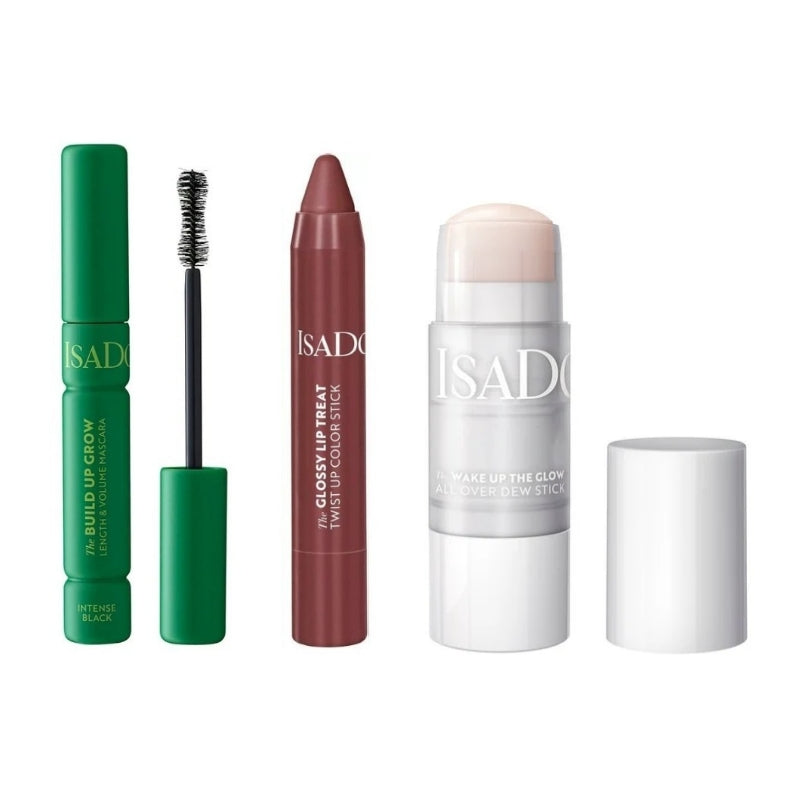 Сет Изящен грим Isadora Intense Black The Build Up Grow § The Wake Up The Glow All Over Dew Stick § Twist Up Color Stick