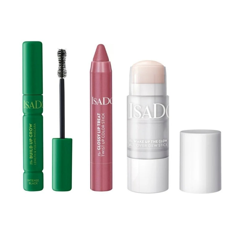 Сет Изящен грим Isadora Intense Black The Build Up Grow § The Wake Up The Glow All Over Dew Stick § Twist Up Color Stick