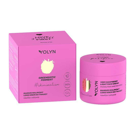 Хидратиращ крем Малина и Галактомисис YOLYN Greenbiotic Moisturising Very Raspberry Face Cream