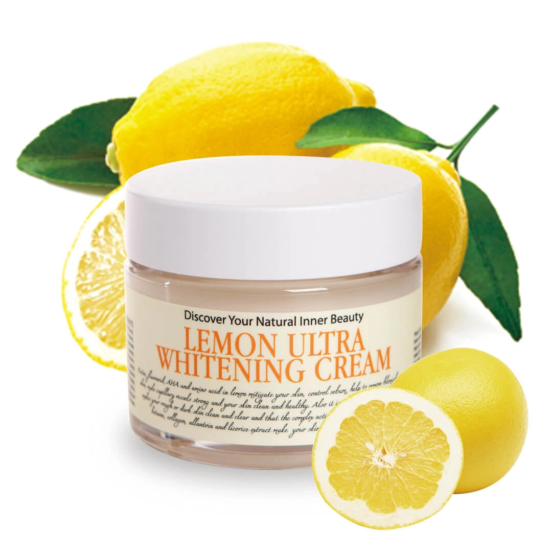 Озаряващ и изсветляващ аква-крем с лимон, ниацинамид и арбутин Chamos Acaci Lemon Ultra Whitening Cream