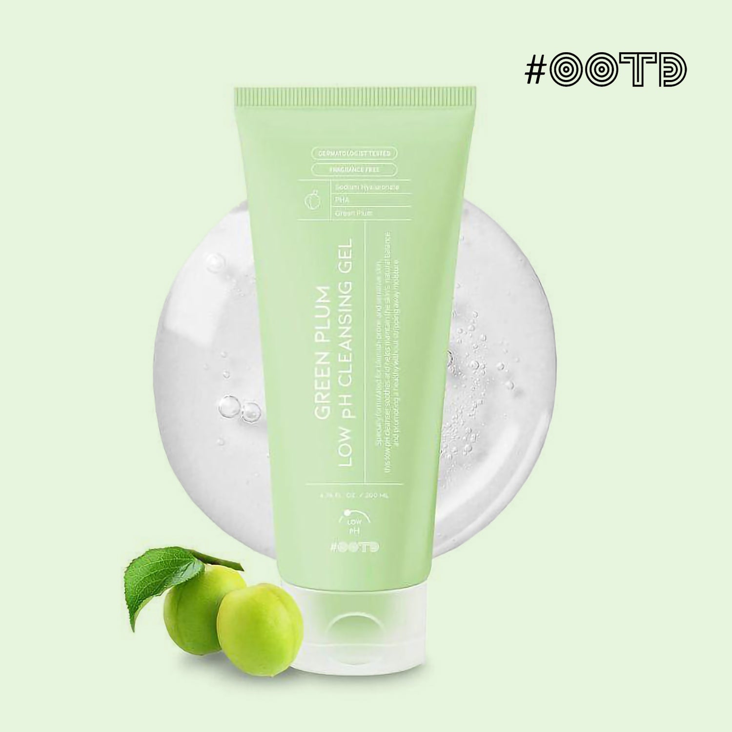 Почистващ гел за чувствителна кожас ниско pH Зелена слива OOTD Green Plum Low PH Cleansing Gel