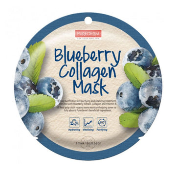 Маска за лице с боровинка PUREDERM Blueberry Collagen Mask