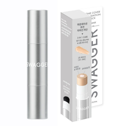 Унисекс Дълготраен Стик фон дьо тен за грижа и перфектно покритие с SPF50 Swagger Tone Cover Foundation Stick 50+ PA++++