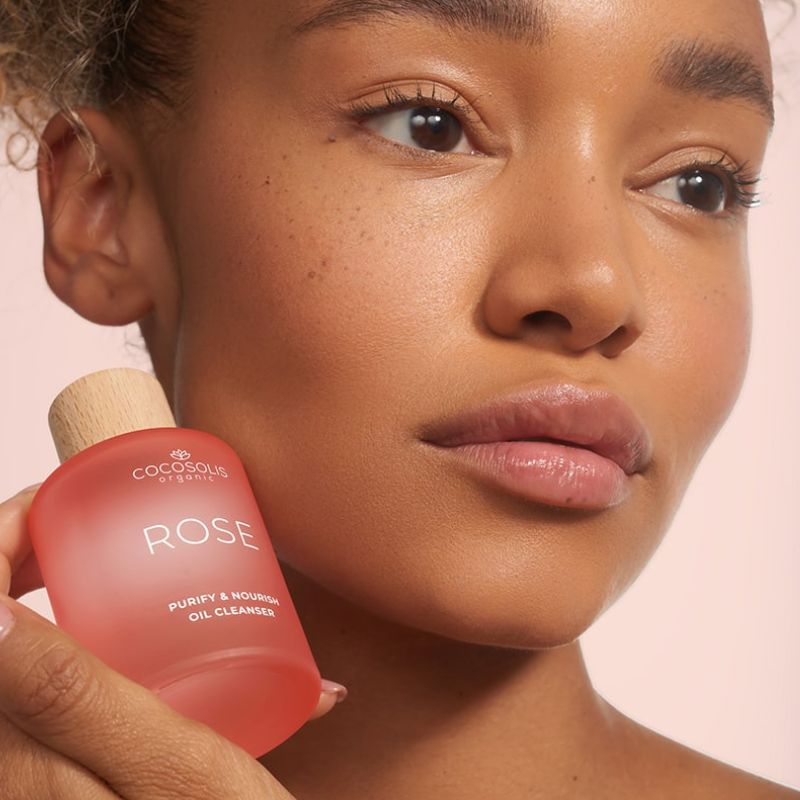 Почистващо масло за лице с подхранващ и подмладяващ ефект COCOSOLIS ROSE Purify & Nourish Oil Cleanser