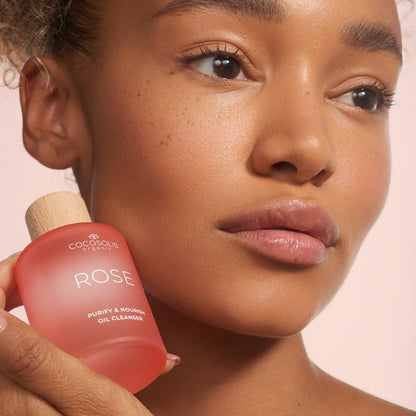 Почистващо масло за лице с подхранващ и подмладяващ ефект COCOSOLIS ROSE Purify & Nourish Oil Cleanser