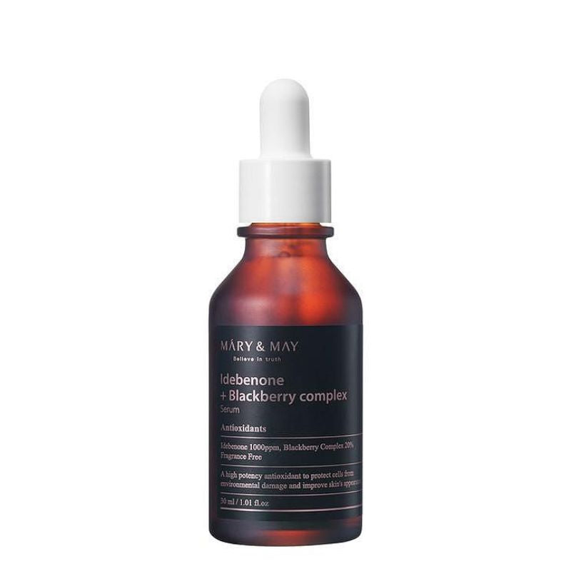 Серум за лице с комплекс от идебенон и къпини MARY & MAY Idebenone + Blackberry Complex Serum