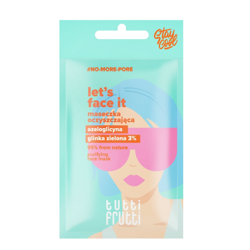 Зелена Глина 3% почистваща маска + Detox Shot Mg Farmona Tutti Frutti Let's Face it