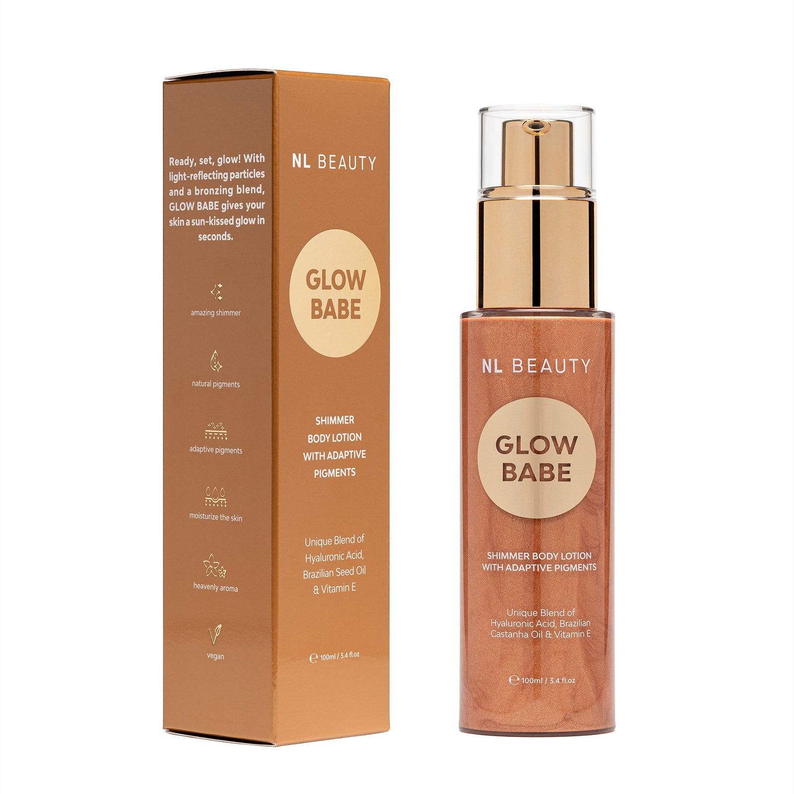 Лосион За Тяло С Блестящи Частици GLOW BABE NL Beauty