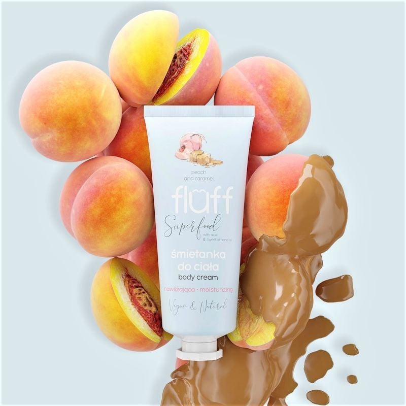 Хидратиращ крем за тяло – Праскова и карамел FLUFF Moisturizing Body Cream