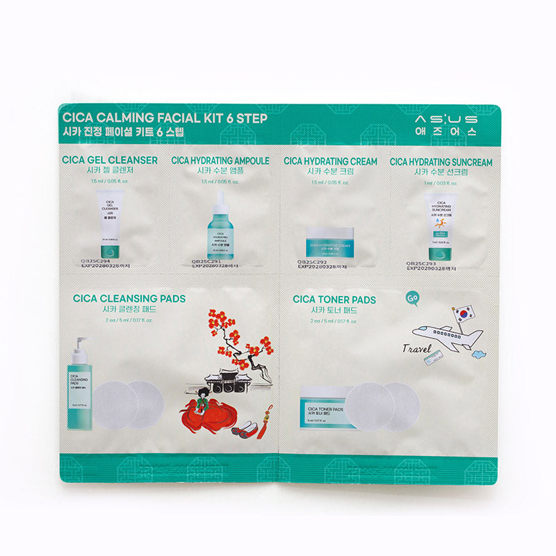 CICA Успокояващ комплект за лице в 6 стъпки Special Size ASUS CICA CALMING FACIAL KIT 6 STEP
