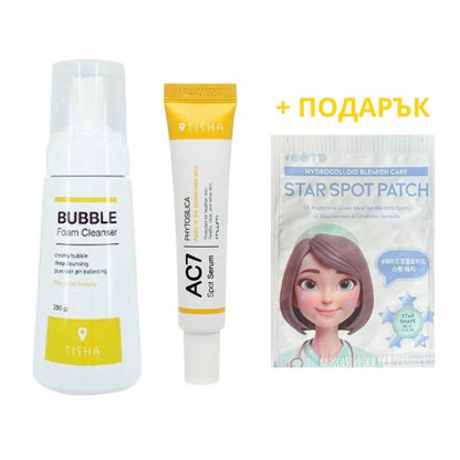 Сет за чиста кожа Dr. Tisha Anti Acne AC7 & Bubble Foam Cleanser