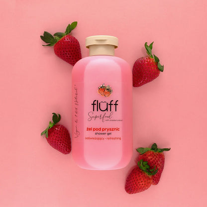 Освежаващ душ гел с аромат на ягода FLUFF Refreshing Shower Gel