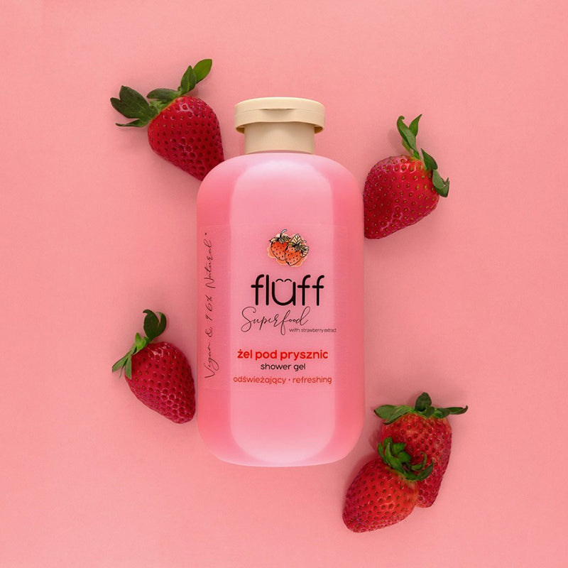 Освежаващ душ гел с аромат на ягода FLUFF Refreshing Shower Gel