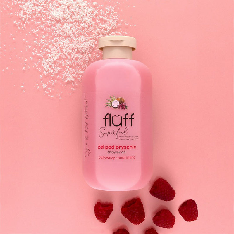 Подхранващ душ гел с аромат на кокос и малина FLUFF Nourishing Shower Gel