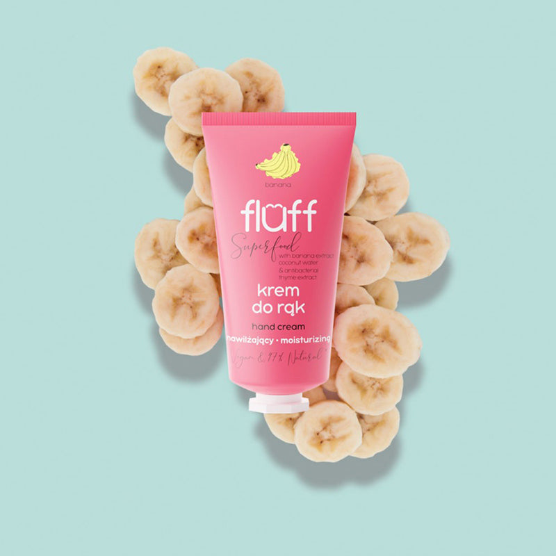 Антибактериален и хидратиращ крем за ръце с аромат на банан FLUFF Moisturizing Hand Cream
