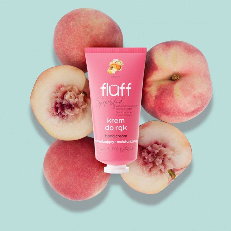 Антибактериален и хидратиращ крем за ръце с аромат на праскова FLUFF Moisturizing Hand Cream
