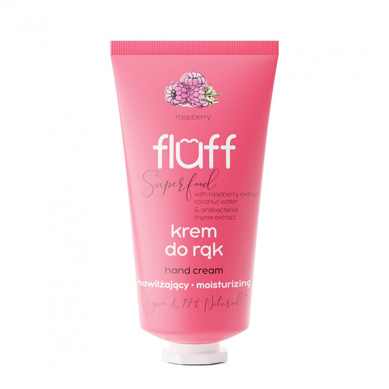 Антибактериален и хидратиращ крем за ръце с аромат на малина FLUFF Moisturizing Hand Cream