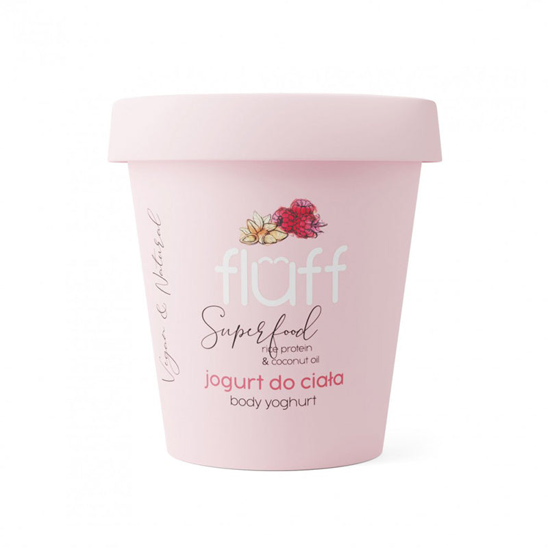 Дълбоко подхранващ йогурт за тяло с оризов протеин – Малина и бадем FLUFF Body Yoghurt
