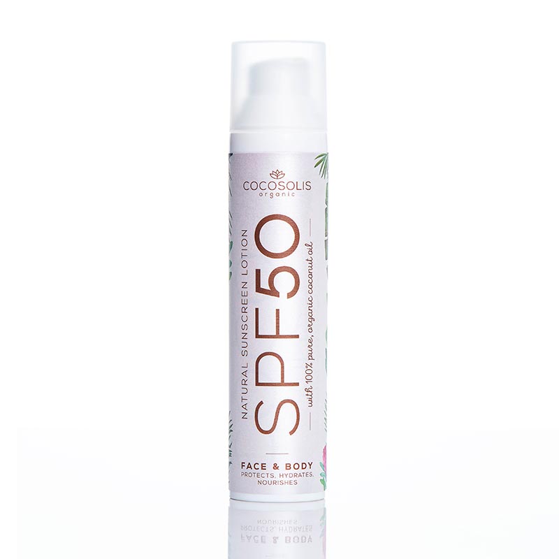 Слънцезащитен лосион с SPF50 COCOSOLIS Natural Sunscreen Lotion
